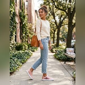 TOPSHOP Camilla Pink Embroidered Rose Floral Sneakers Women's 10.5